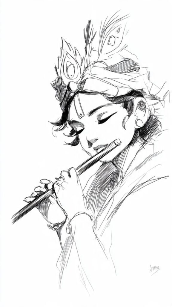 Krishna drawing art