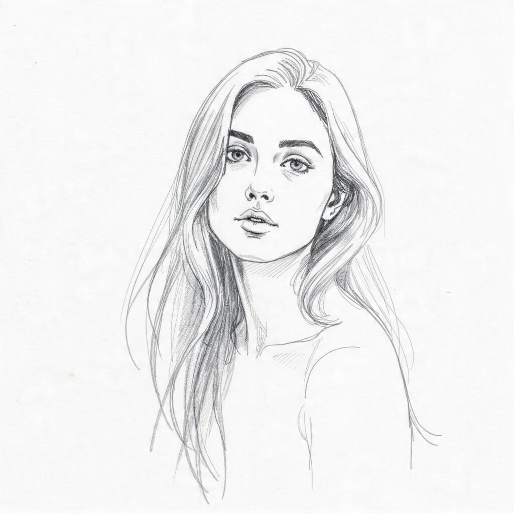simpale girl drawing art